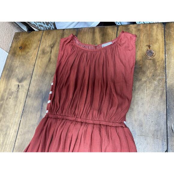 Anthropologie Dolan Costa Dress Left Coast Collection Burnt Orange Stripe XS - Picture 2 of 11